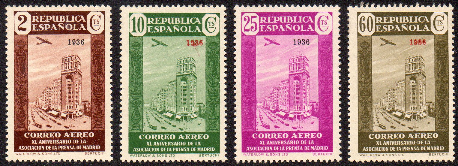 1936 Spain Press Association stamps overprinted 1936